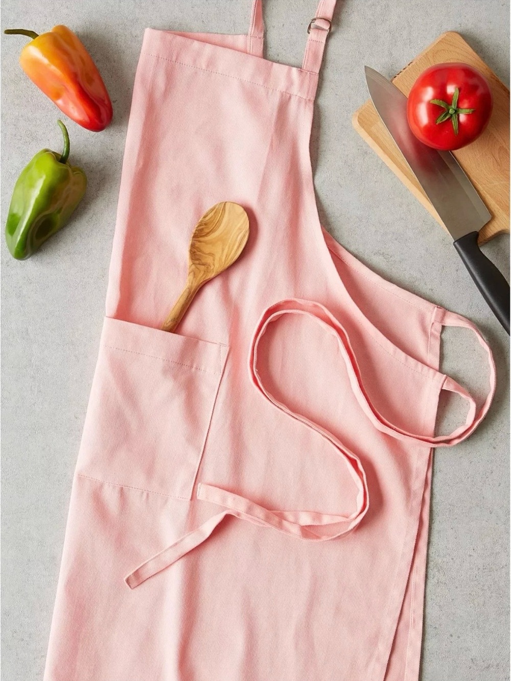 Pink Kitchen Apron with Front Pocket